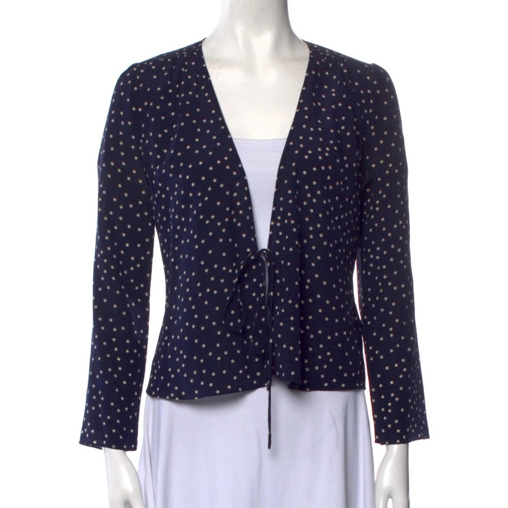 Realisation Par silk printed star blue top xs